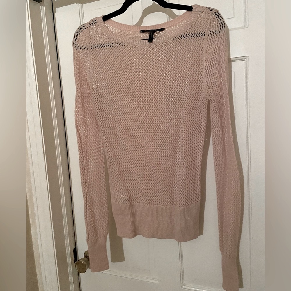 BCBG Max Azria light pink sweater with metallic thread 💕
